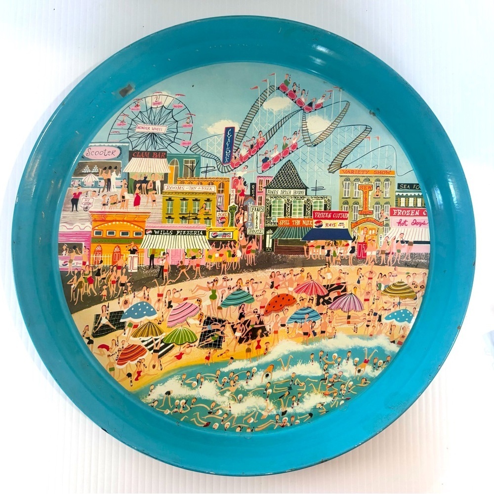 Vintage PEPSI COLA Coney Island NY Metal Drink Tray Ballonoff Metal Products
